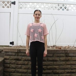 Forever 21 Pink Mesh Crop Top